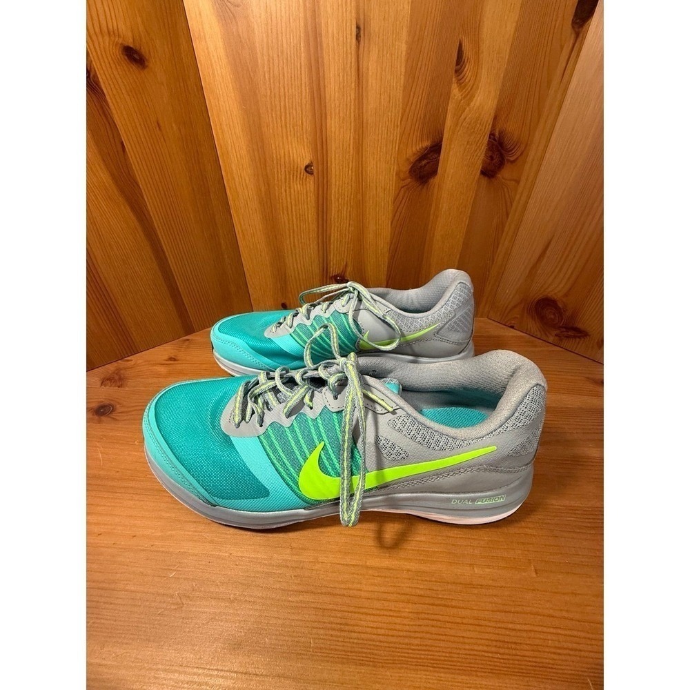 Nike Dual Fusion Running Shoes Women's Size 9 Aqua Gray Volt 709501-004 Athletic
